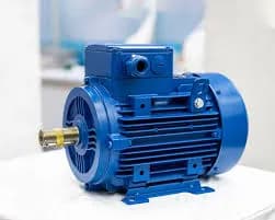 Blue industrial electric motor